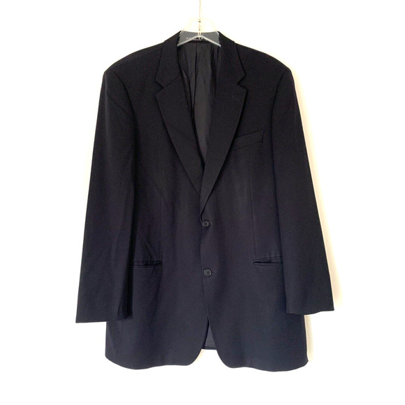 Hugo Boss Mens Sports Coat Blazer 44 L Jacket Virgin Wool Navy Blue Super 100 - Picture 1 of 13